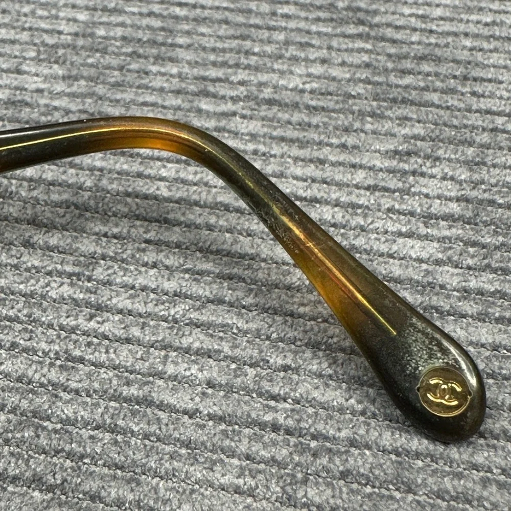 Chanel 3075-B c.502 Tortoise Crystal CC Logo Eyeglasses Frames Italy 51-17-135